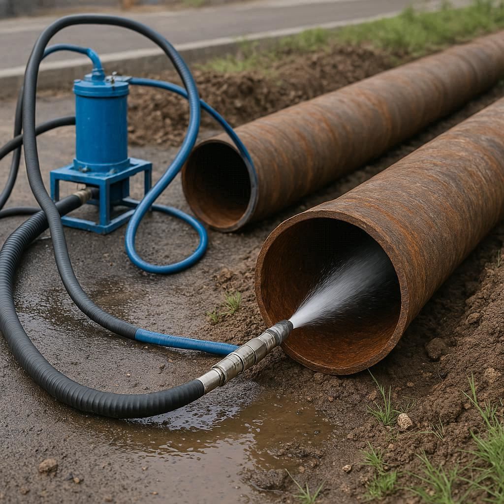 Гидродинамическая прочистка водопроводных труб в Кубинке