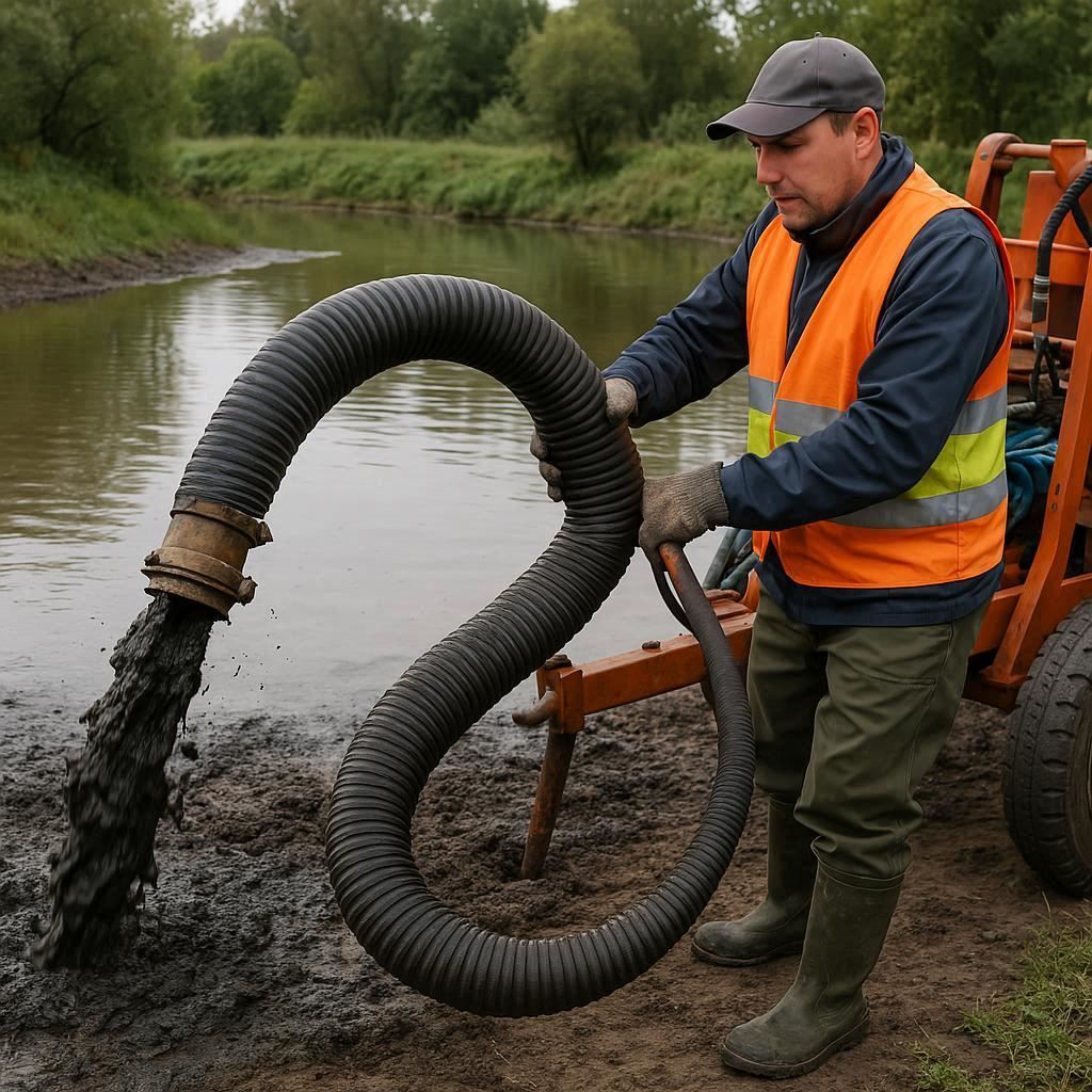 Очистка прудов и водоемов от ила в Кубинке