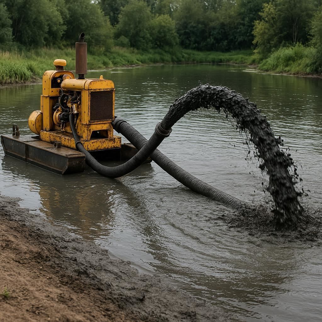 Очистка прудов и водоемов от ила в Кубинке